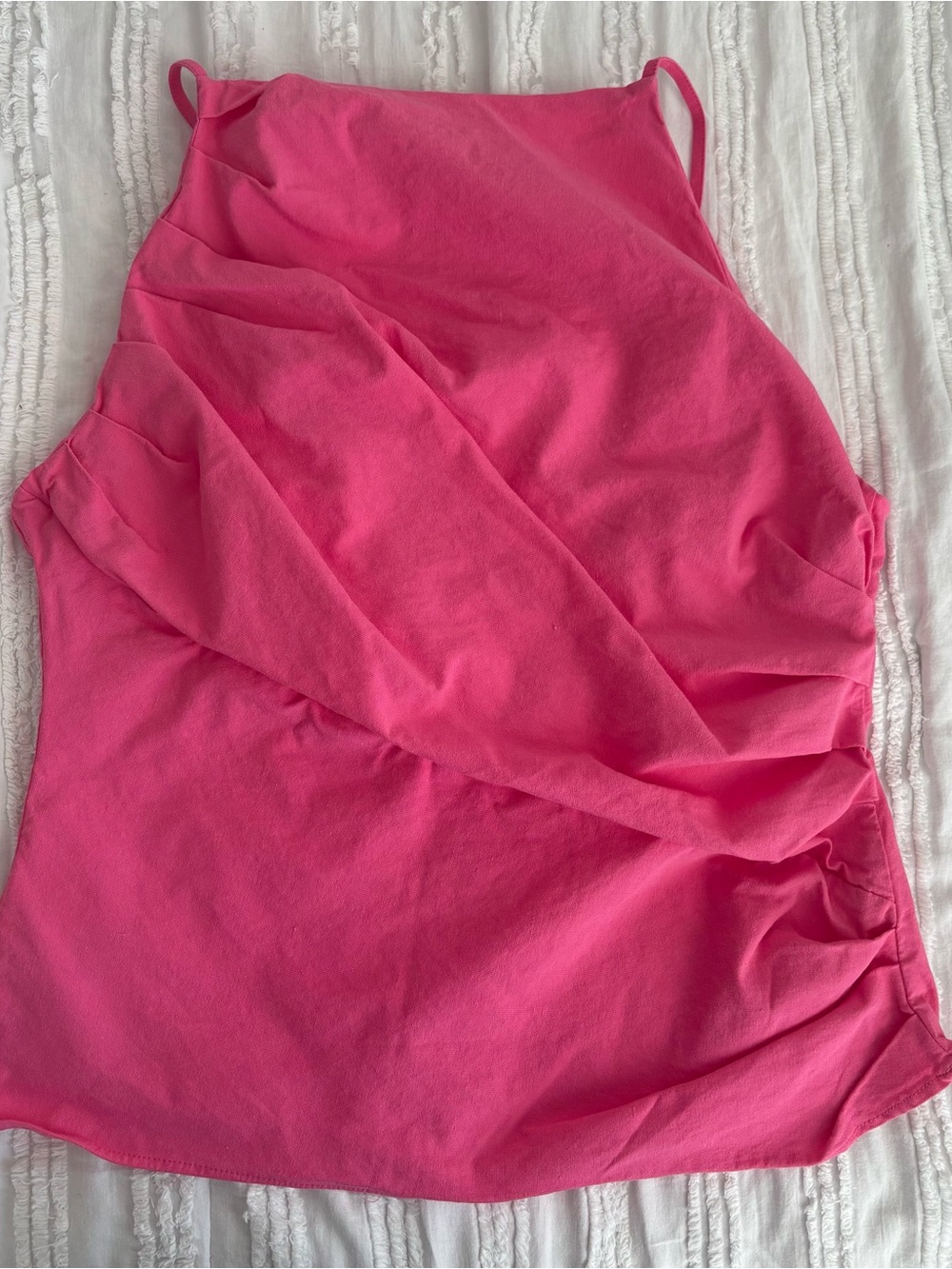 Zara Pink Draped Cami Top Adjustable Straps Large
